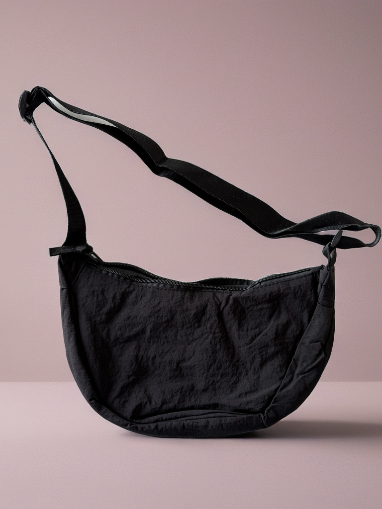 Everyday Canvas Crossbody Bag – Pink, Gray & Black