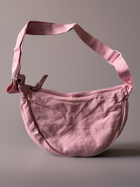 Everyday Canvas Crossbody Bag – Pink, Gray & Black