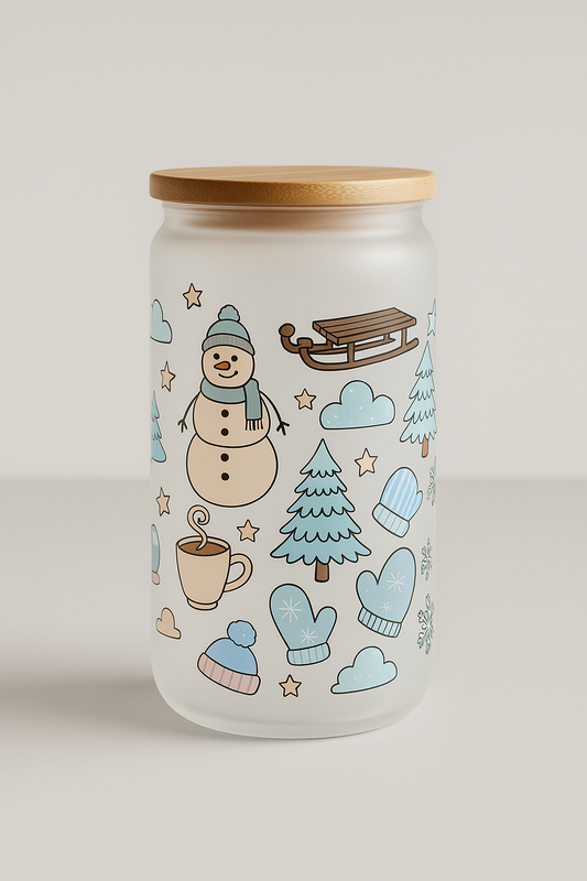 ☃️ Snow Day 16oz Frosted Glass Cup