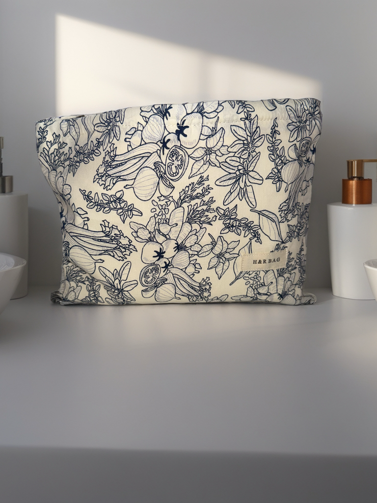 Floral Canvas Cosmetic & Travel Bag